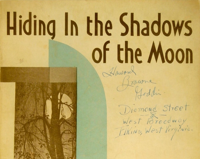 Hiding In The Shadows Of The Moon   1931      Jack Scholl  Max Rich    Sheet Music