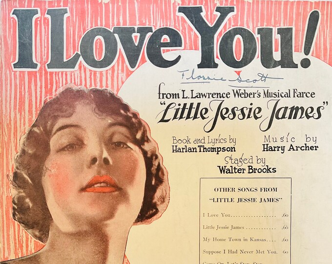 I Love You!   1923   Little Jesse James   Harlan Thompson  Harry Archer    Sheet Music
