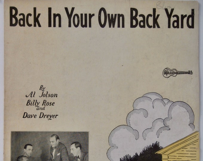 Back In Your Own Back Yard   1928   The Four Dales   Al Jolson  Billy Rose    Sheet Music