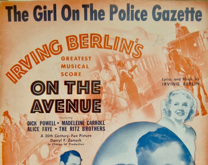 Girl On The Police Gazette, The   1937   Dick Powell Madeleine Carroll In On The Avenue   Irving Berlin     Movie Sheet Music