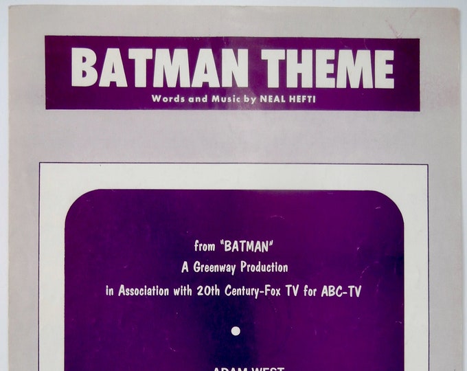 Batman Theme   1966   "Batman" TV Show   Neal Hefti     Movie Sheet Music