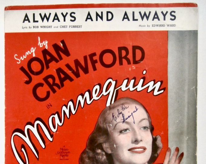 Always And Always   1937   Joan Crawford In Mannequin   Bob Wright  Chet Forrest   Movie Sheet Music