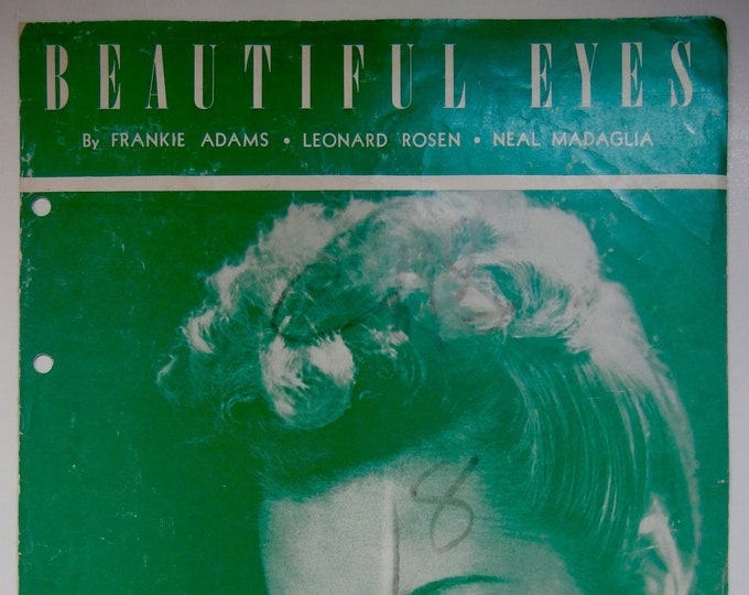 Beautiful Eyes   1948   Margaret Whiting   Frankie Adams  Leonard Rosen    Sheet Music