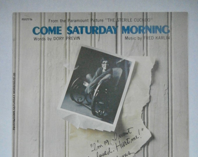Come Saturday Morning   1969   The Sterile Cucko   Dory Previn  Fred Karlin   Movie Sheet Music