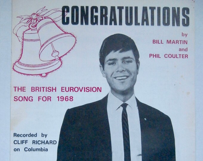 Congratulations   1968   The British Eurovision Song For 1968   Bill Martin  Phil Coulter    Sheet Music
