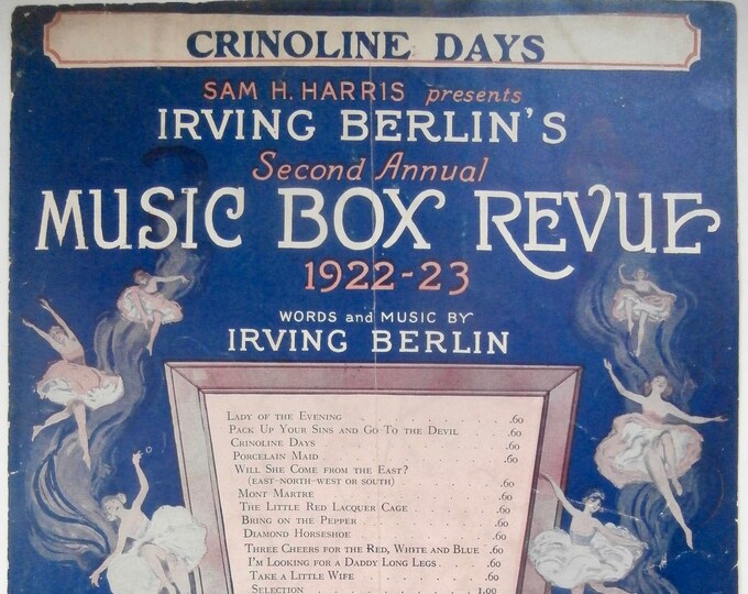 Crinoline Days   1922   Second Annual "Music Box Revue"   Irvng Berlin      Sheet Music