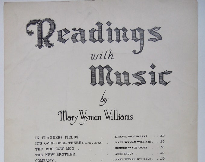 An Old-Fashioned Garden   1920      Mary Wyman Williams      Sheet Music