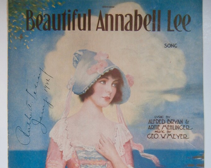 Beautiful Annabell Lee   1920      Alfred Bryan  Artie Mehlinger    Sheet Music