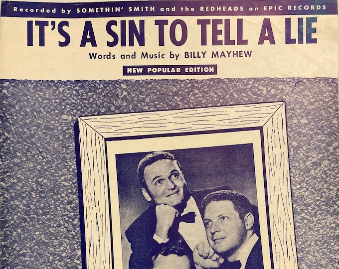 It's A Sin To Tell A Lie   1936   Photo -    Somethin' Smith And The Redheads   Billy Mayhew      Sheet Music