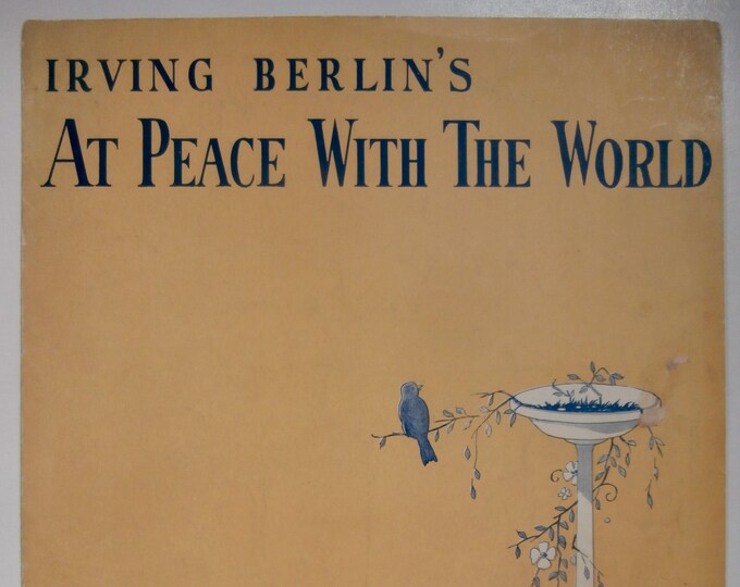 At Peace With The World   1926      Irving Berlin      Sheet Music