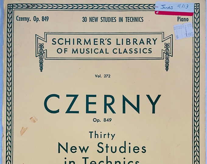 Czerny   Thirty New Studies In Technics  Schirmer's Library Vol.272  Carl Czerny   Piano   Studies