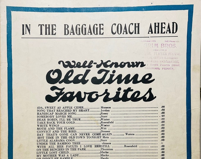 In The Baggage Coach Ahead   1930      Gussie L. Davis      Sheet Music