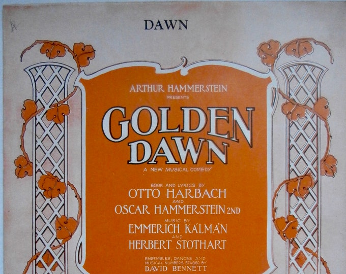 Dawn   1927   Golden Dawn   Otto Harbach    Oscar Hammerstein 2nd    Stage Production Sheet Music