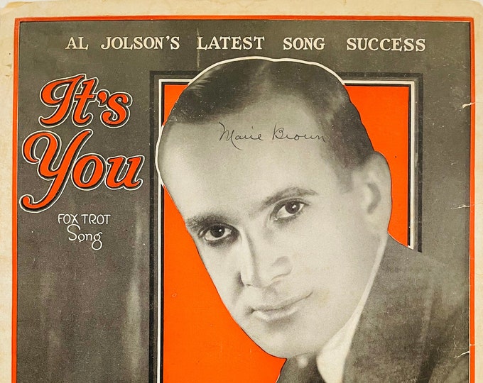 It's You   1921   Photo -    Al Jolson's Latest Song Success   Benny Davis  Con Conrad    Sheet Music
