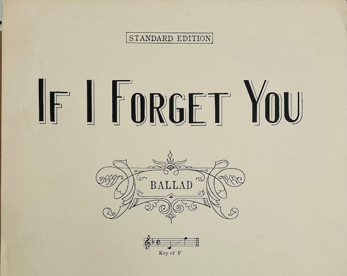 If I Forget You   1933    Irving Caesar      Sheet Music