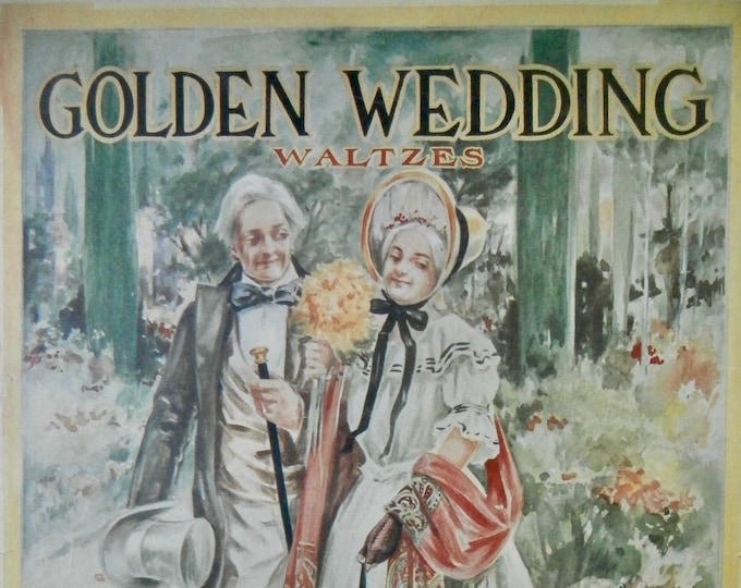 GOLDEN WEDDING  Original Handmade Adult Jigsaw Puzzle from Vintage Sheet Music.