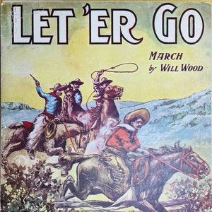 LET 'ER GO   One of a Kind Hand Cut Wooden Jigsaw Puzzle from Vintage Sheet Music