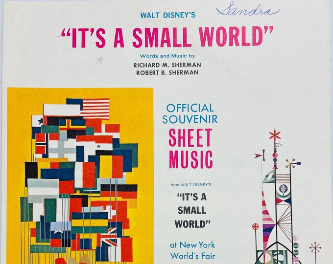 It's A Small World   1963   Simple Art   Official Souvenir Music From Walt Disney's "It's A Small World"   Richard Sherman  Robert Sherman
