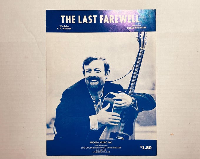 Last Farewell, The   1971   Photo -    Roger Whittaker   R.A. Webster  Roger Whittaker    Sheet Music