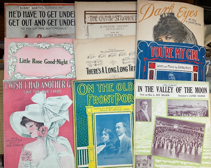 1913 Sheet Music  Large Format 13"X10" Songs From 1913 -  Free Shipping  -    9 Titles  all with Lyrics  Large Format  10 x 13 size