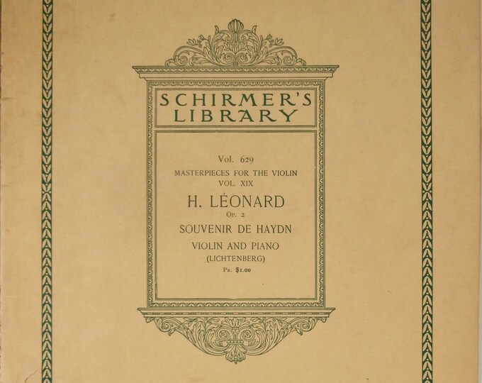 H. Leonard  Souvenir De Haydn  Fantise   For Violin And Piano  Schirmer's Library Vol.629      Violin