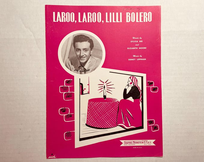 Laroo, Laroo, Lilli Bolero   1943   Artwork - Photo -    Vic Damone   Sylvia Dee  Elizabeth Moore    Sheet Music