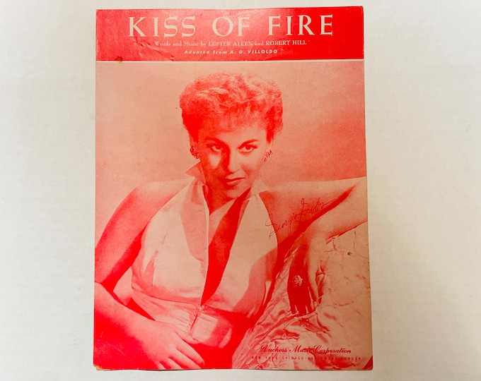 Kiss Of Fire   1952   Photo -    Georgia Gibbs   Lester Allen  Robert Hill    Sheet Music