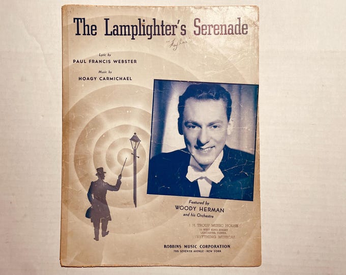Lamplighter's Serenade, The   1942   Artwork - Photo -  Woody Herman   Paul Francis Webster  Hoagy Carmichael    Sheet Music