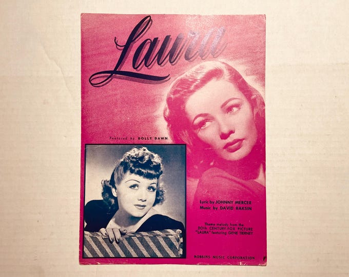 Laura   1945   Photo -    Jerry Wald   Johnny Mercer  David Raksin    Sheet Music