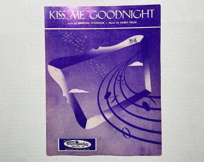 Kiss Me Goodnight   1924   Artwork      Ben Bernie  Vernon Stevens    Sheet Music