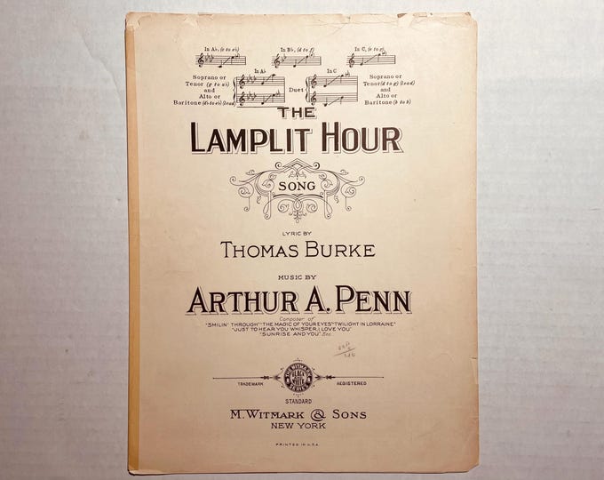 Lamplit Hour, The   1909   Black & White      Thomas Burke  Arthur A. Penn    Sheet Music
