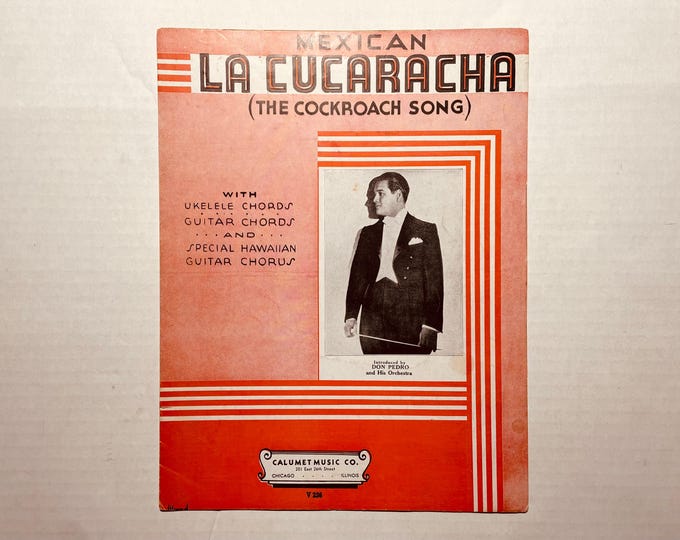 La Cucaracha   1934  Don Pedro  Adapted by  Juan Y D'Lorah     Movie Sheet Music