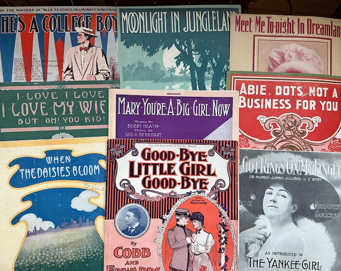 1909 Sheet Music  Large Format 13"X10" Songs From 1909  -  Free Shipping  -    9 Titles  all with Lyrics  Large Format  10 x 13 size