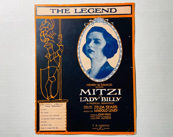 Legend, The   1920   Artwork - Photo -    Mitzi In Lady Blue, A Musical Romance   Zelda Sears  Harold Levey    Sheet Music