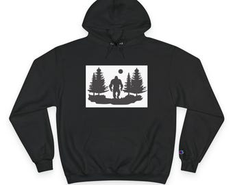 Nature-Themed Champion Hoodie, Cozy Outdoor Sweatshirt, Campfire Gift, Hiking Apparel, Perfect for Nature Lovers