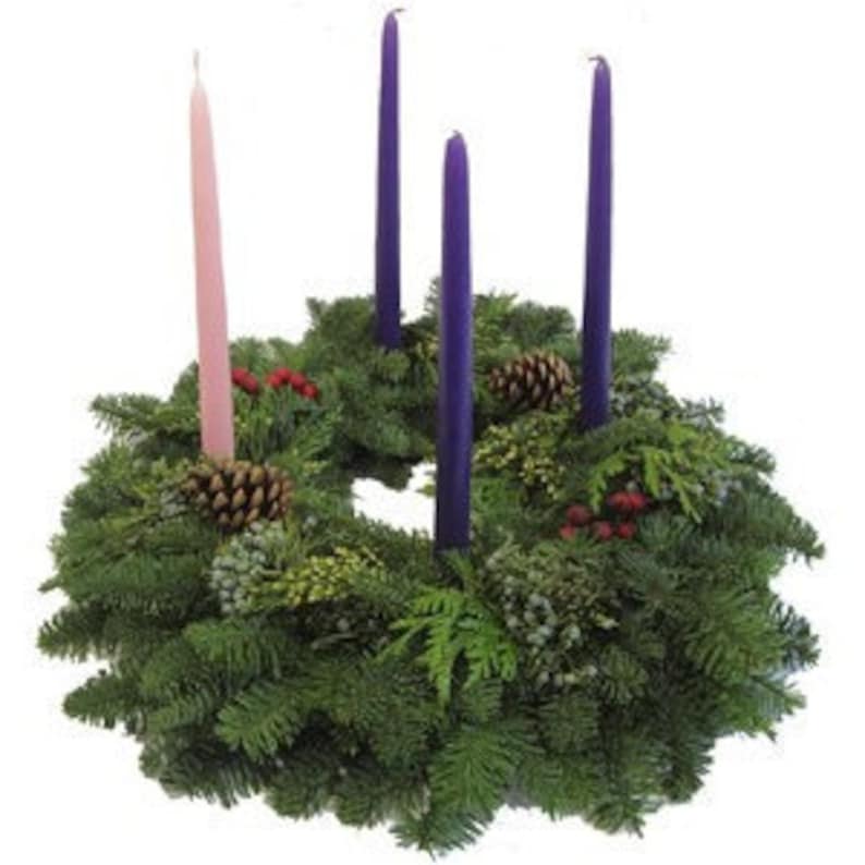 Advent Christmas Wreath Fresh Christmas with Candle Holders Etsy