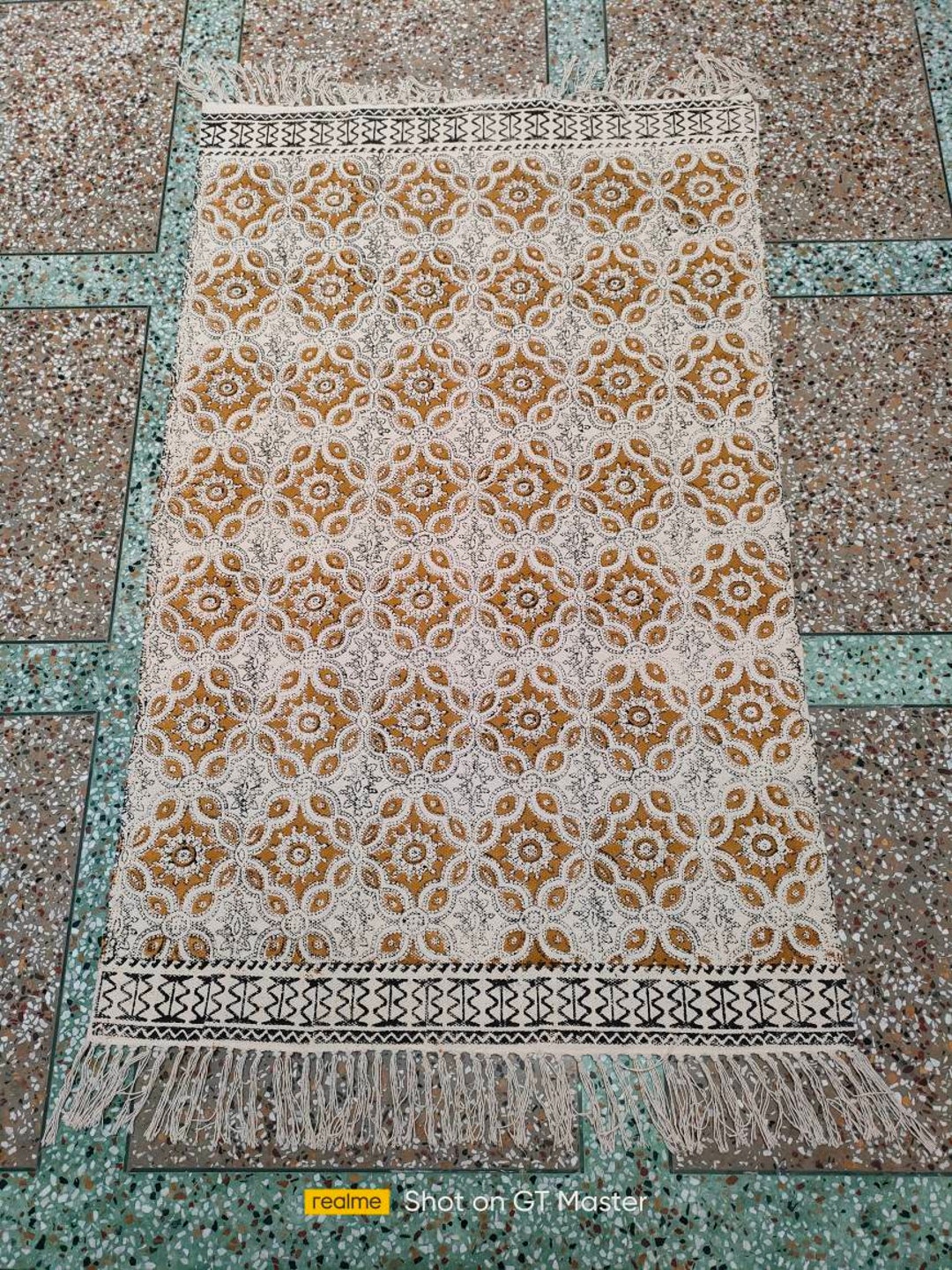 Indian Rug , Block Print Cotton Carpet, Handwoven Cotton Rug With ...