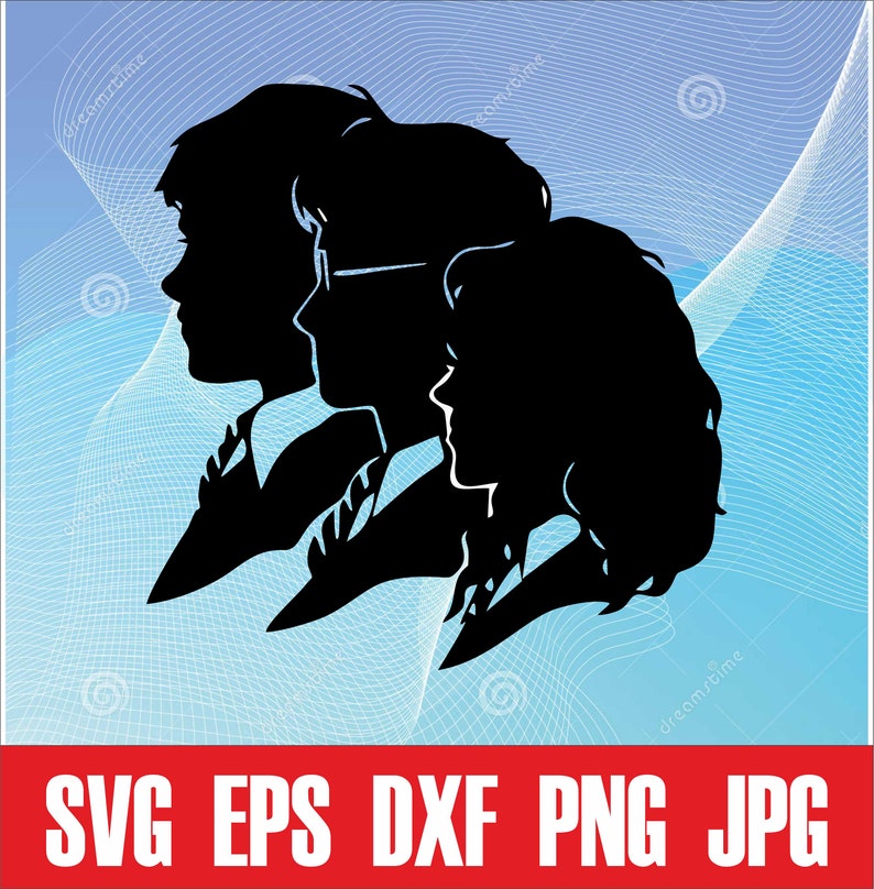 Harry Potter 3 Friends Silhouette Cut File svg png dxf eps | Etsy