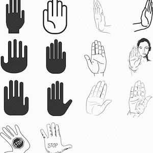 stop hand sign svg, eps, png, dxf, clipart for cricut and silhouette