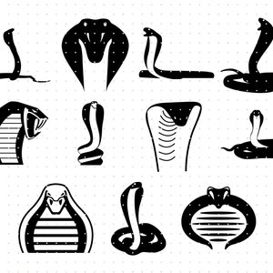 cobra slang svg, eps, png, dxf, clipart voor cricut en silhouet