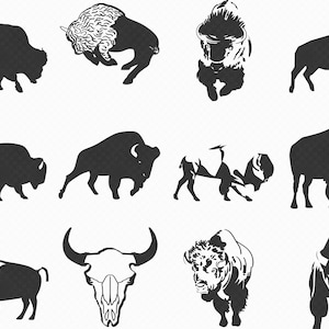 bison svg, eps, png, dxf, clipart for cricut and silhouette