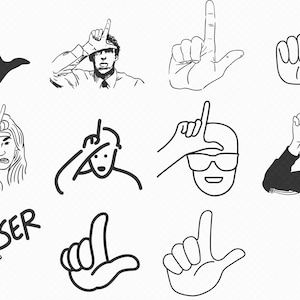Verlierer Hand Geste Svg, Eps, Png, Dxf, Clipart für Cricut und Silhouette