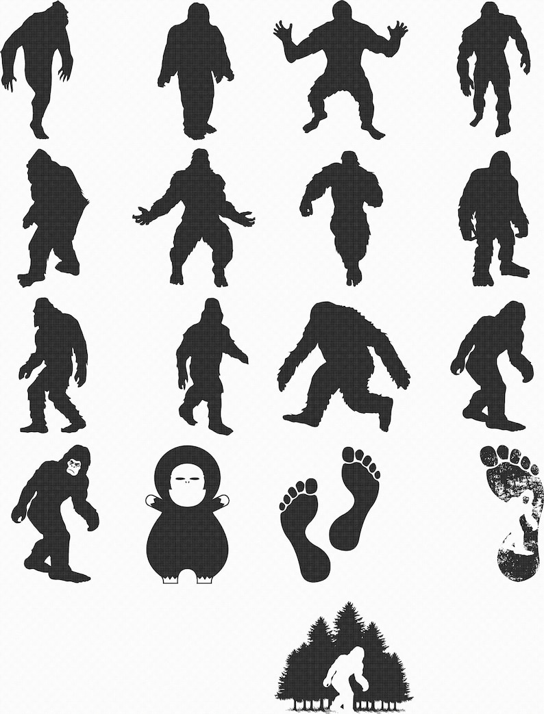 Bigfoot svg eps png dxf clipart for cricut and silhouette | Etsy