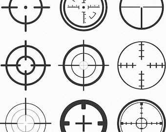 crosshair svg, eps, png, dxf, clipart for cricut and silhouette