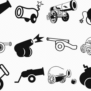 cannon svg, eps, png, dxf, clipart for cricut and silhouette