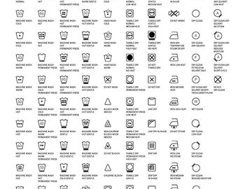 laundry care instruction washing instruction symbol svg, eps, png, dxf, clipart for cricut and silhouette