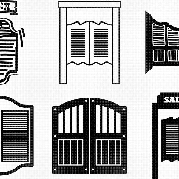 saloon door svg, eps, png, dxf, clipart for cricut and silhouette