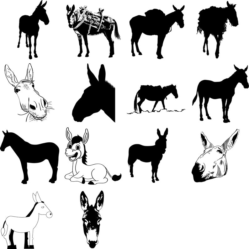 Download Mule svg eps png dxf clipart for cricut and silhouette | Etsy