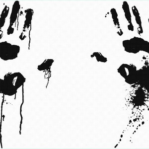 bloody hands svg, eps, png, dxf, clipart for cricut and silhouette