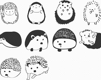 hedgehog svg, eps, png, dxf, clipart for cricut and silhouette